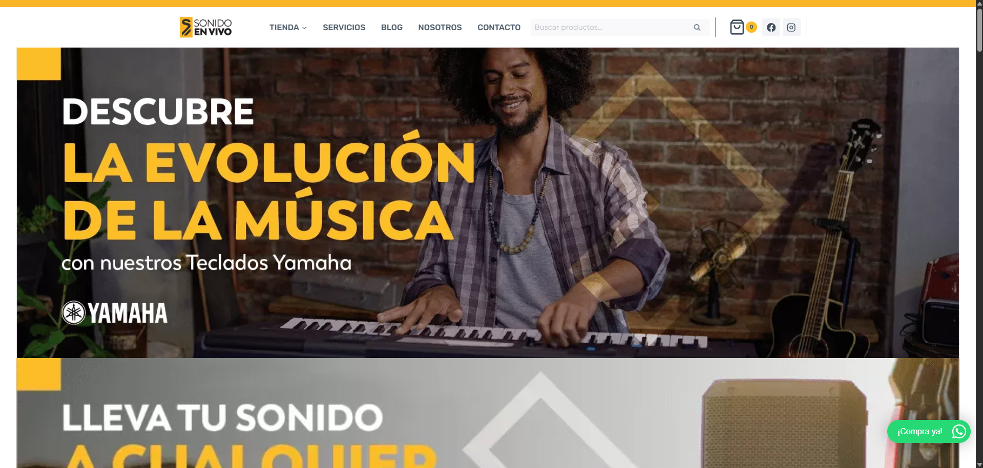 Sonido en vivo sitio web